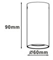 Spot tuba MANACOR czarna 6x9cm GU10 LIGHT PRESTIGE