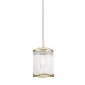 Lampa wisząca SERGIO ze złotymi elementami i szklanymi rurkami Zuma Line