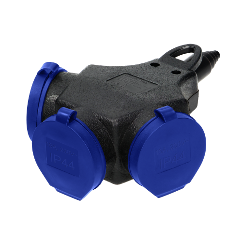 Rozgałęźnik bryzgoszczelny i odporny na uderzenia 3x2P+Z IP44