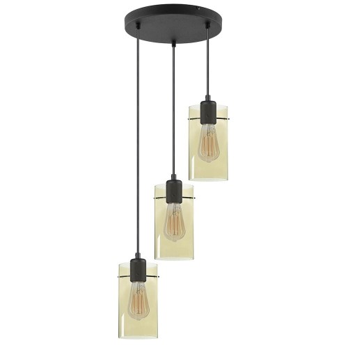 Lampa wisząca FIRENZE NEW na okrągłej rozecie z bursztynowymi, szklanymi kloszami TK Lighting