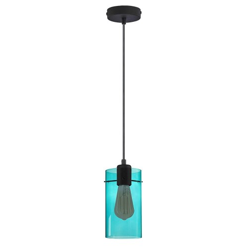 Lampa wisząca FIRENZE NEW z niebieskim, szklanym kloszem TK Lighting