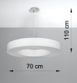 Żyrandol SATURNO SLIM 70 biały SL.0753 SOLLUX