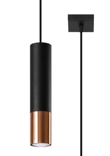 Lampa wisząca LOOPEZ 1 czarny/miedź SL.0946 SOLLUX