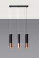 Lampa wisząca LOOPEZ 3L czarny/miedź SL.0948 SOLLUX