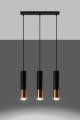 Lampa wisząca LOOPEZ 3L czarny/miedź SL.0948 SOLLUX