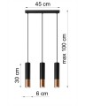 Lampa wisząca LOOPEZ 3L czarny/miedź SL.0948 SOLLUX