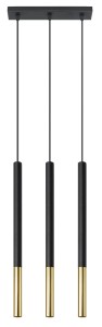 Lampa wisząca MOZAICA 3L czarny/złoto SL.0892 SOLLUX