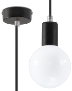 Lampa Wisząca EDISON Czarna SL.0152 SOLLUX