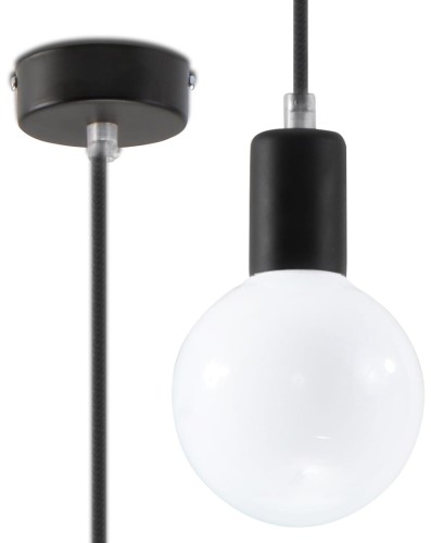 Lampa Wisząca EDISON Czarna SL.0152 SOLLUX