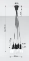 Lampa wisząca DIEGO 5 czarna SL.0574 SOLLUX