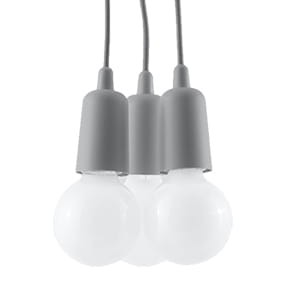 Lampa wisząca DIEGO 3 szara SL.0576 SOLLUX
