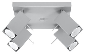 Plafon MERIDA 4 Szary SL.0458 SOLLUX