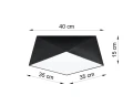 Plafon HEXA 35 czarny SL.0690 SOLLUX