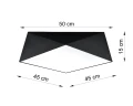 Plafon HEXA 45 czarny SL.0693 SOLLUX