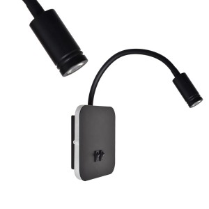 Lampka nocna BASE 8W+2W BLACK | ML6352 Milagro