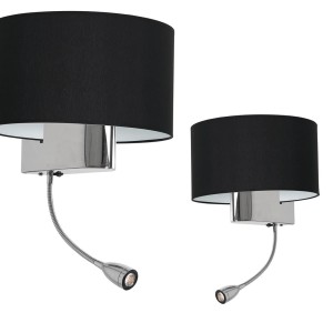 Kinkiet CASINO BLACK/CHROME 1xE27 + 1W LED | ML6378 Milagro