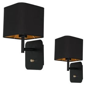 Kinkiet NAPOLI BLACK/GOLD 1xE27 | ML6365 Milagro