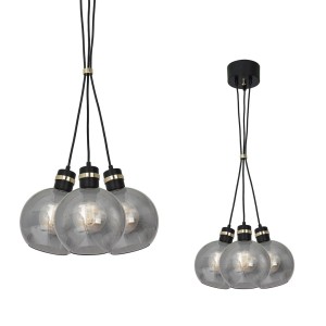 Lampa wisząca OMEGA BLACK / GOLD 3xE27 | MLP6532 Milagro