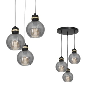 Lampa wisząca OMEGA BLACK / GOLD 3xE27 | MLP6533 Milagro