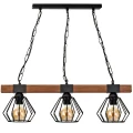 Lampa wisząca ULF BLACK / WOOD 3xE27 60W | MLP6193 Milagro