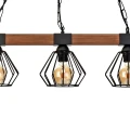 Lampa wisząca ULF BLACK / WOOD 3xE27 60W | MLP6193 Milagro