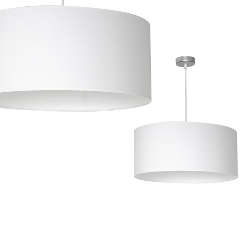 Lampa wisząca CASINO biała z okrągłym abażurem Milagro