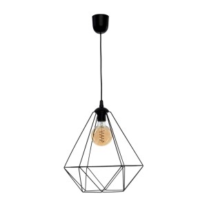 Lampa wisząca BASKET BLACK czarna z drucianym kloszem loft Milagro
