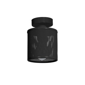 Lampa sufitowa LOUISE BLACK z czarnej, metalowej siatki  Milagro