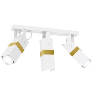Lampa sufitowa VIDAR WHITE/GOLD 3xGU10 | MLP6274 Milagro