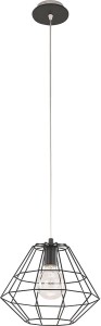 Lampa wisząca DIAMOND czarna z drucianym kloszem w stylu industrialnym TK Lighting