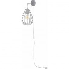 Kinkiet industrialny szary BRYLANT druciany na wtyczkę TK Lighting