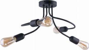 Lampa sufitowa FADO czarna industrialna na 4 żarówki E27, bez kloszy do sypialni TK Lighting