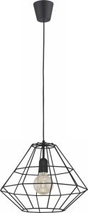 Lampa wisząca DIAMOND BLACK z czarnym, drucianym kloszem w stylu industrialnym loft TK Lighting