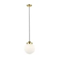 Lampa wisząca RIANO z klasycznym białym kloszem ze szkła i złotymi elementami Zuma Line