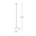 Lampa wisząca RIANO z klasycznym białym kloszem ze szkła i złotymi elementami Zuma Line