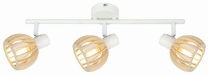 ATARRI LAMPA SUFITOWA LISTWA 3X25W E14 BIAŁY+DREWNO | Candellux 93-68095