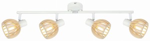 ATARRI LAMPA SUFITOWA LISTWA 4X25W E14 BIAŁY+DREWNO | Candellux 94-68101