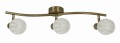 Lampa sufitowa potrójna listwa BARS w kolorze patyny ze szklanymi kloszami Candellux