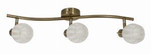 Lampa sufitowa potrójna listwa BARS w kolorze patyny ze szklanymi kloszami Candellux