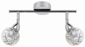 BOLO LAMPA SUFITOWA LISTWA 2X6W LED SMD GŁÓWKA OKRĄGŁA 1E Z PRZEGUBEM KLOSZ WYMIENNY KD SYSTEM CHROM/BEZBARWNY | Candellux 92-67586