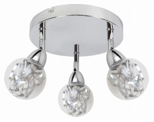 BOLO LAMPA SUFITOWA PLAFON 3X6W LED SMD GŁÓWKA OKRĄGŁA 1E Z PRZEGUBEM KLOSZ WYMIENNY KD SYSTEM CHROM/BEZBARWNY | Candellux 98-67708