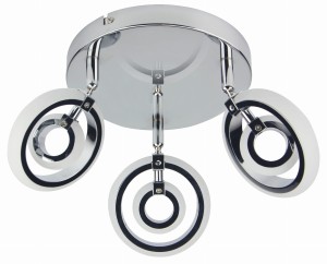 CELT LAMPA SUFITOWA PLAFON 3X6W LED CHROM 3000K | Candellux 98-62024