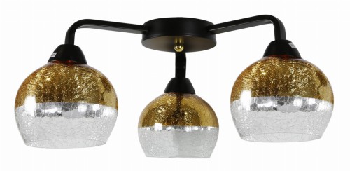 CROMINA GOLD LAMPA SUFITOWA 3X60W E27 CZARNY | Candellux 98-57273