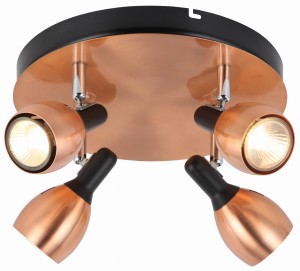 CROSS LAMPA SUFITOWA PLAFON 4X50W GU10 MIEDZIANY | Candellux 98-34878