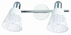 DISCOVERY LAMPA SUFITOWA LISTWA 2X40W E14 CHROM/BIAŁY | Candellux 92-62161