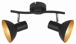 DISO LAMPA SUFITOWA LISTWA 2X40W E27 CZARNY+ZLOTO | Candellux 92-63427