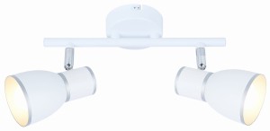 FIDO LAMPA SUFITOWA LISTWA 2X40W E14 BIAŁY+CHROM | Candellux 92-63373