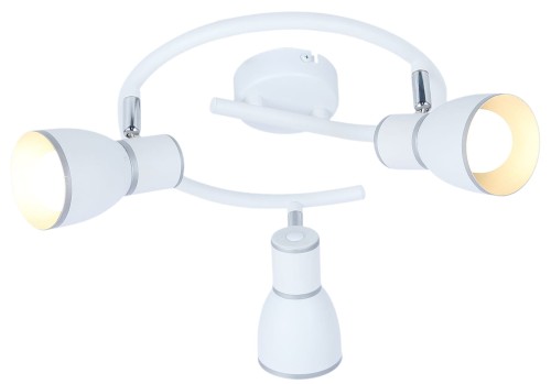 FIDO LAMPA SUFITOWA SPIRALA 3X40W E14 BIAŁY+CHROM | Candellux 98-63380