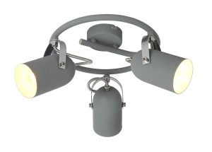 GRAY LAMPA SUFITOWA SPIRALA 3X40W E14 SZARY | Candellux 98-66497