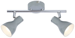 JULIE LAMPA SUFITOWA LISTWA 2X40W E14 SZARY | Candellux 92-66626